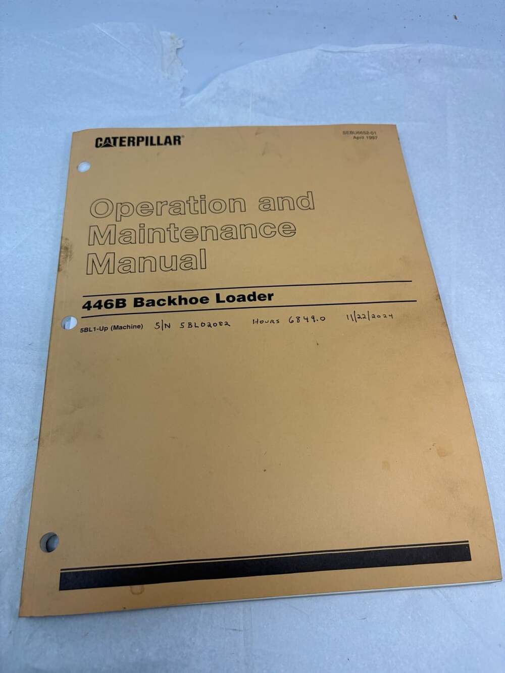 Caterpillar 446B Backhoe Loader Operation and Maintenance Manual (5BL1-Up)